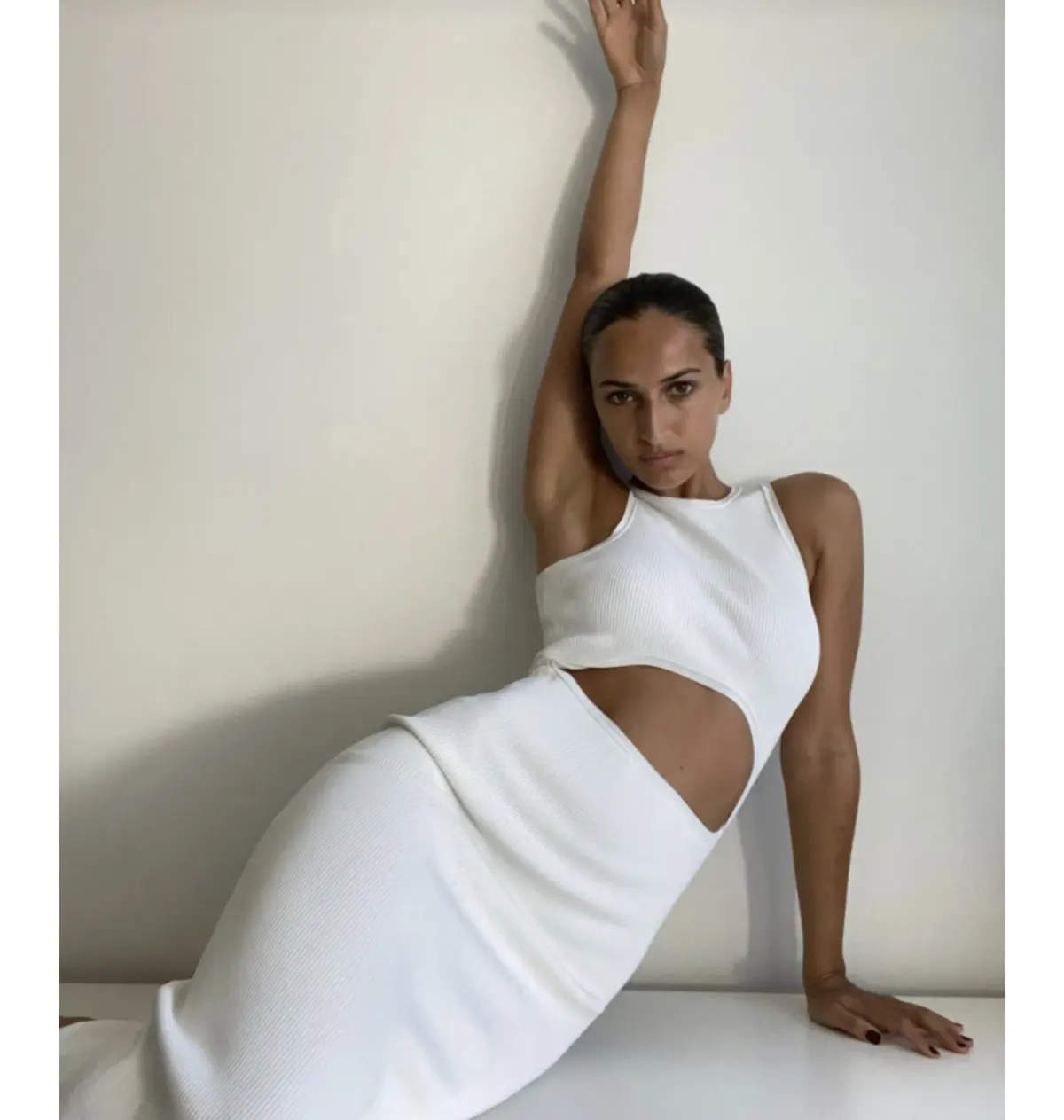 Sir The Label Ingrid Cut Out Midi Dress White AU 6 - Image 3