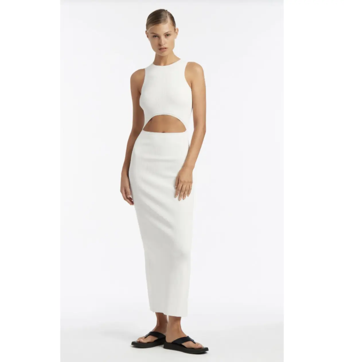 Sir The Label Ingrid Cut Out Midi Dress White AU 6 - Image 1