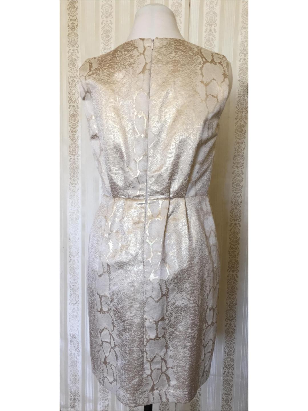 Thurley Reptile Print Pleated Dress Gold Size 12 for rent on The Volte - main image