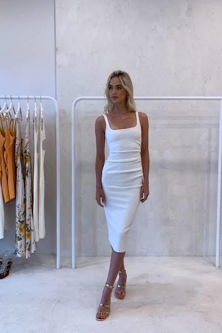 Bec & Bridge Midi Dress White Size 8 - Image 1