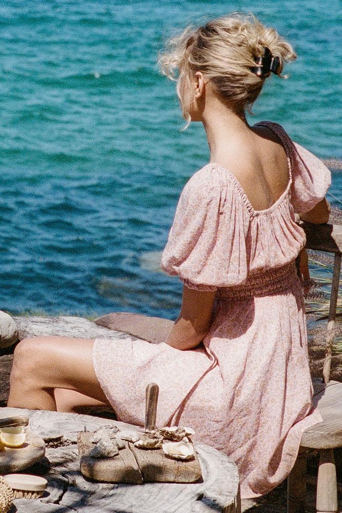 Spell Rae Mini Dress in Dusty Pink Size 10 for rent on The Volte - main image