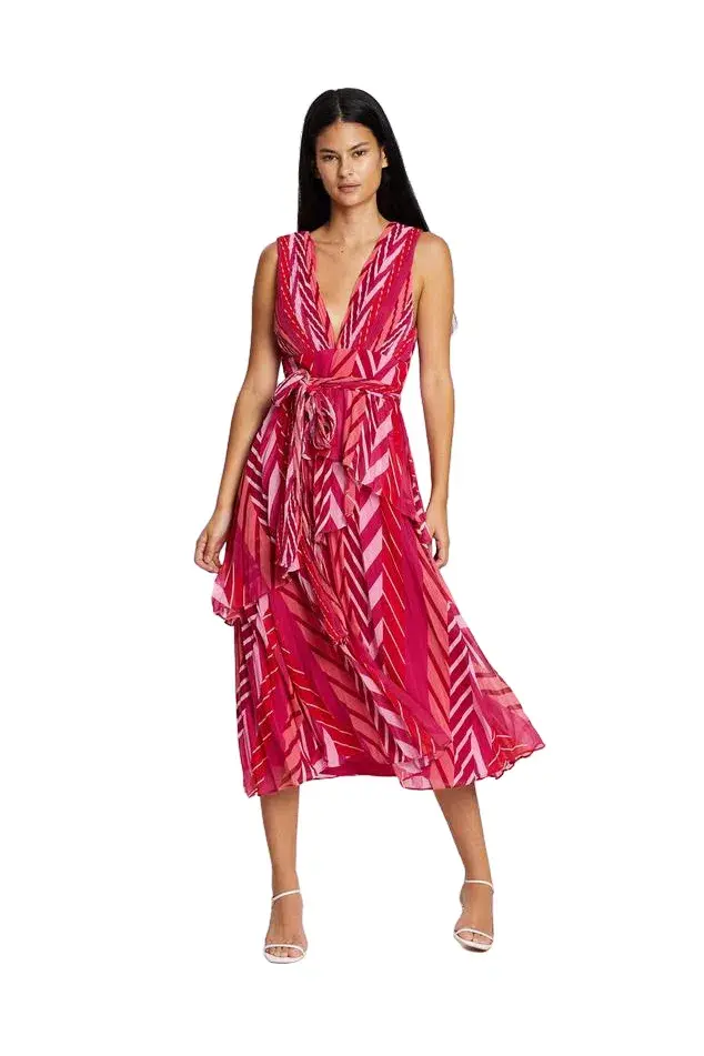 Talulah Sugar and Spice Midi Dress Tango Stripe Size XS / AU 6 - Image 1