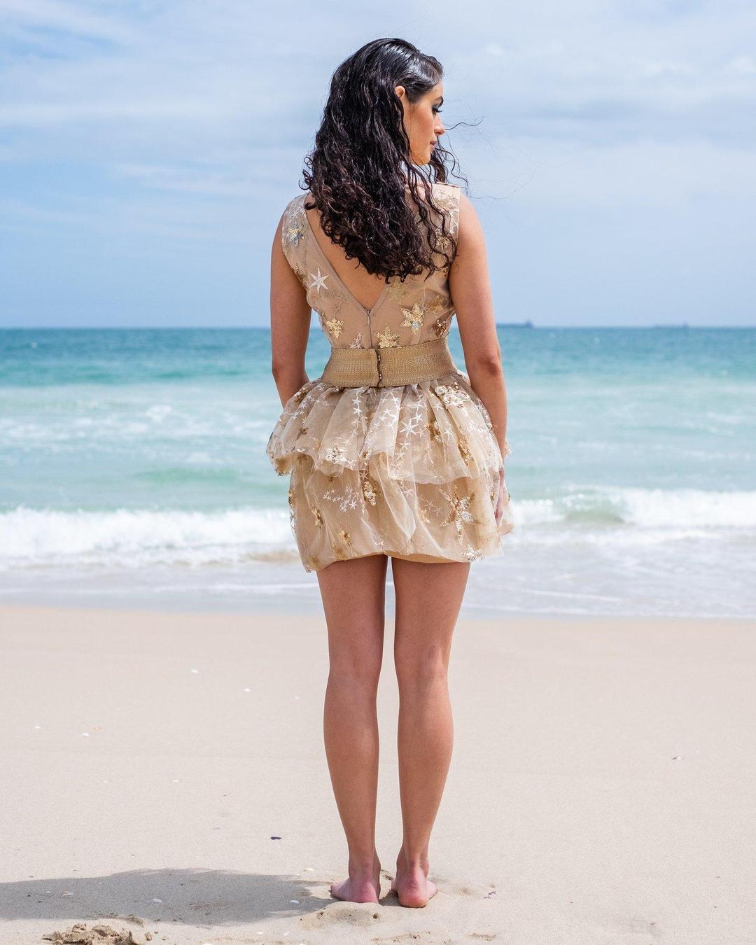 Reign The Label Goldie Tutu Mini Dress Gold Size AU 6 for rent on The Volte - main image