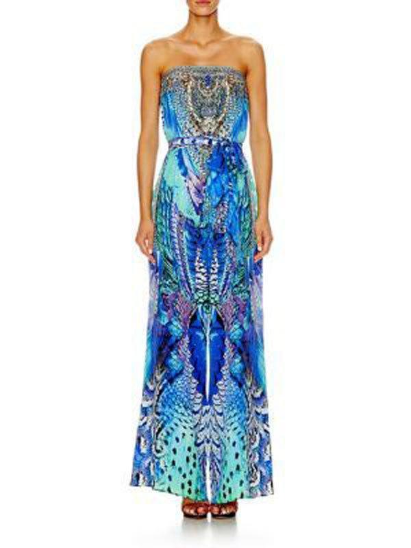 Camilla Strapless Moondance Dress Print Size 14 for rent on The Volte - main image