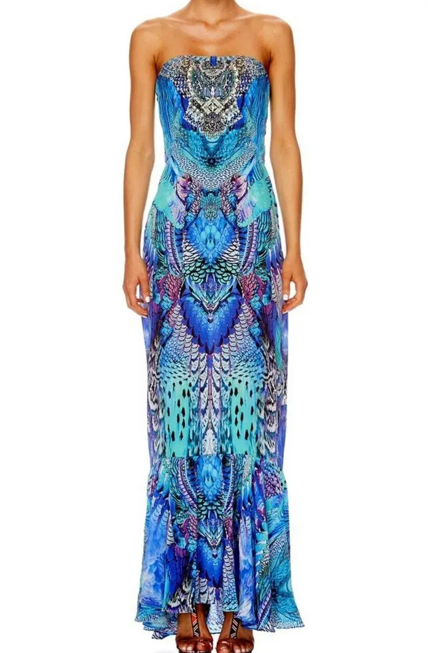 Camilla Strapless Moondance Dress Print Size 14 - Image 1