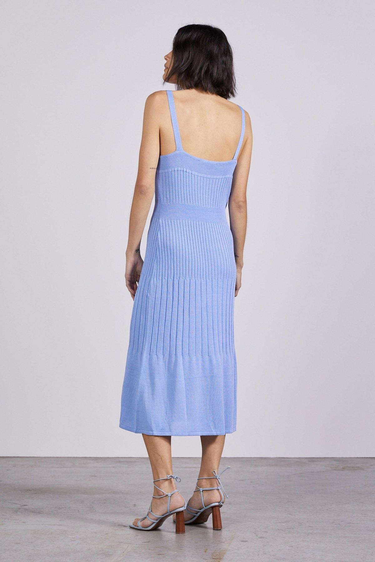 Third Form Flare Out Knit Slip Dress Cornflower Blue Size 8 - Image 2