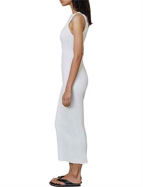 Bec & Bridge Versailles Sleeveless Knit Midi Dress White Size 8 - Image 5