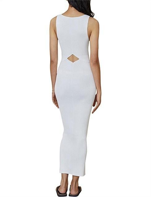 Bec & Bridge Versailles Sleeveless Knit Midi Dress White Size 8 - Image 6