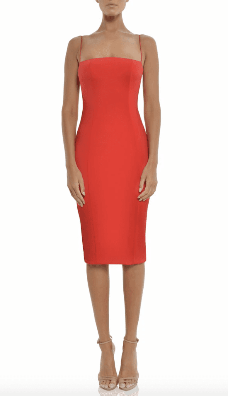 Misha Sophie Midi Dress Red Size 14 for rent on The Volte - main image