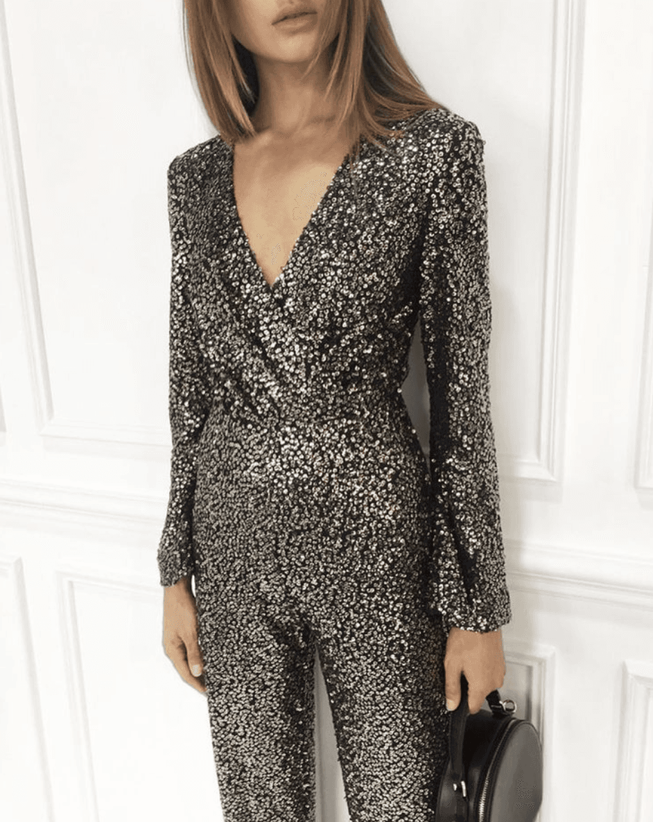 MISHA Sharnie Pantsuit Gold Size 6/XS for rent on The Volte - main image