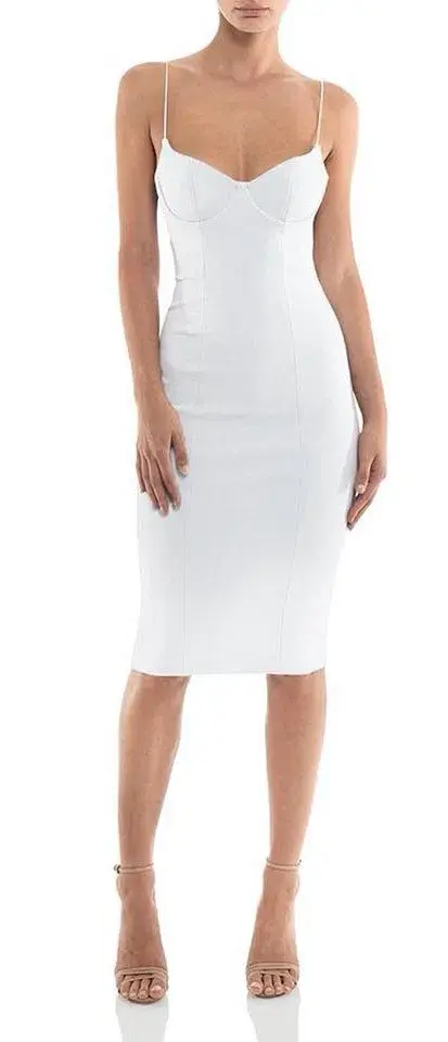 Misha Yoko Bandage Dress in Ivory White Size 6 for rent on The Volte - main image