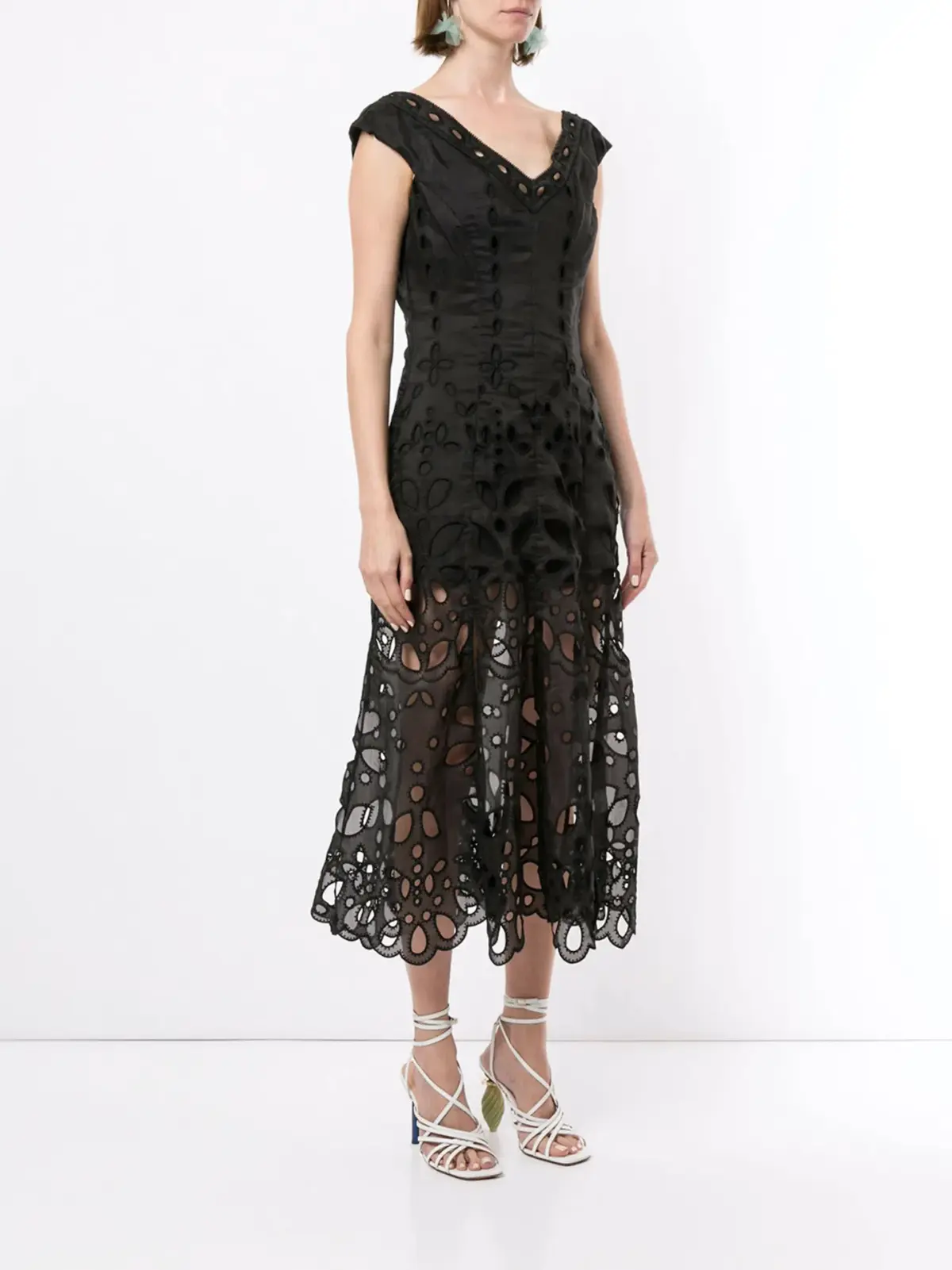Alice McCall Baudelaire Broderie Anglais Midi Dress Black Size 4 - Image 1