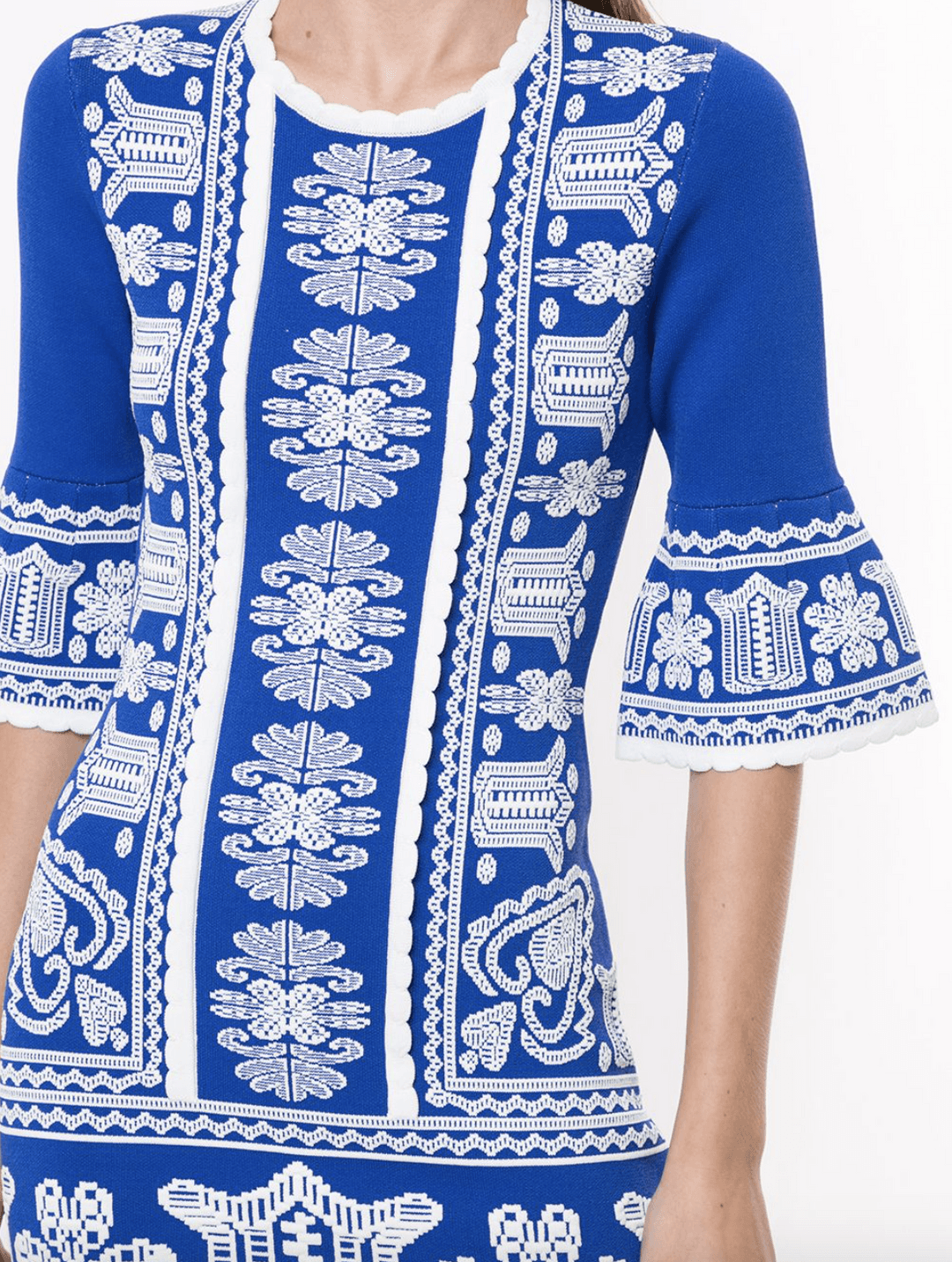 Alice McCall Devotion Jacket Mini Dress Royal Blue Print Size 4 for rent on The Volte - main image