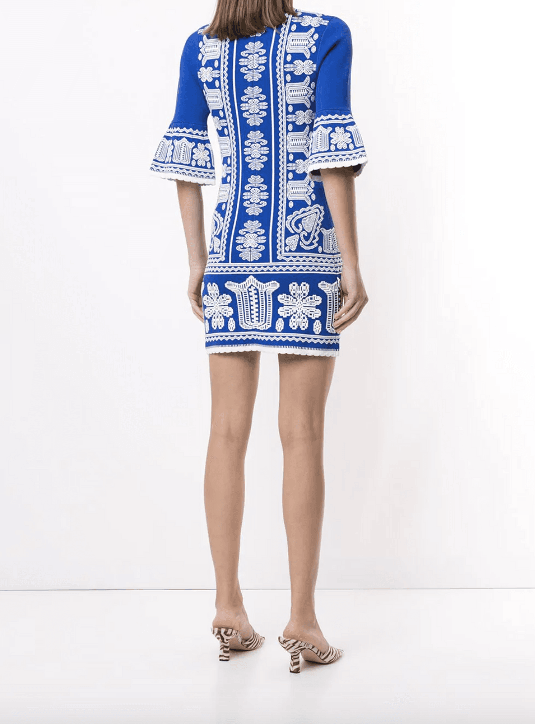 Alice McCall Devotion Jacket Mini Dress Royal Blue Print Size 4 for rent on The Volte - main image