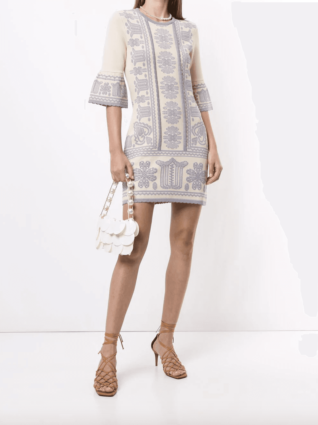 Alice McCall Devotion Jacket Mini Dress Oatmeal Print Size 4 - Image 1