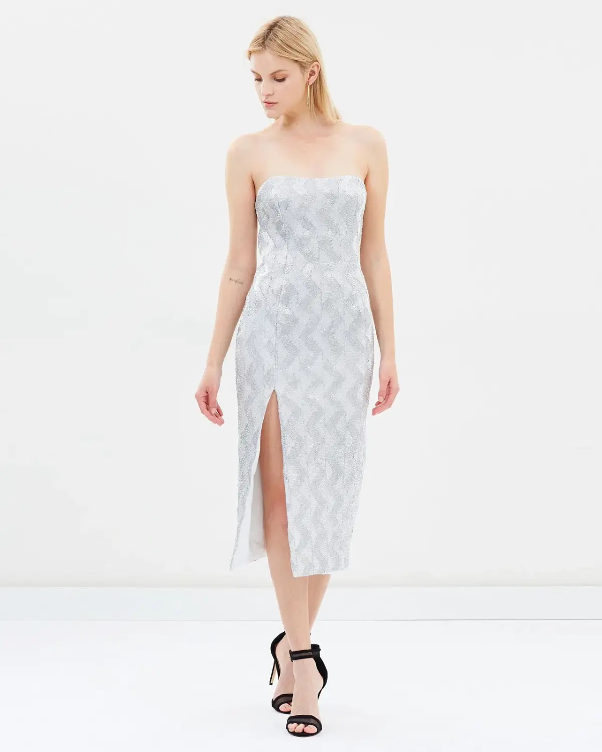 Manning Cartell No Filter Strapless Dress Silver Size 10 - Image 1
