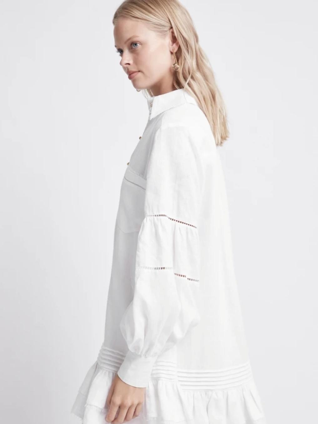 Aje Litus Shirt Dress White Size 14 - Image 2