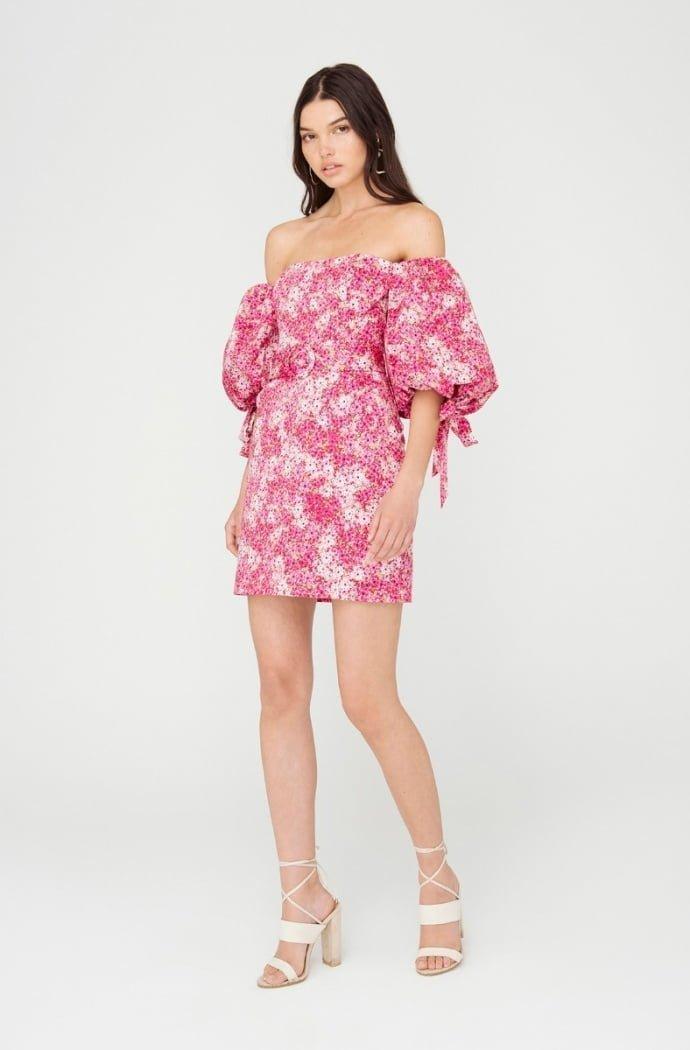 Sheike Ditsy Mini Dress Pink Floral Size 10 for rent on The Volte - main image