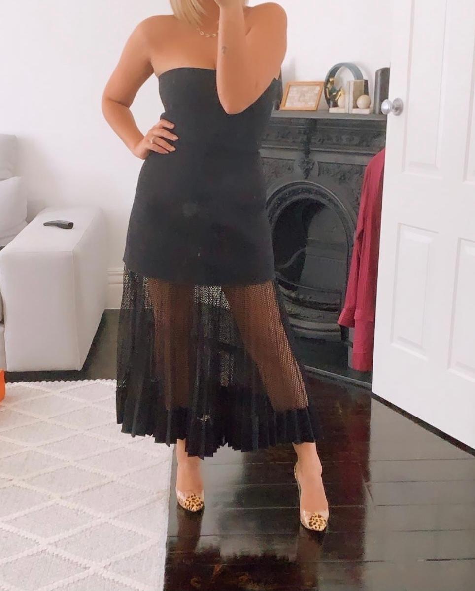 Dion Lee Net Pleat Dress Black Size 10 - Image 3