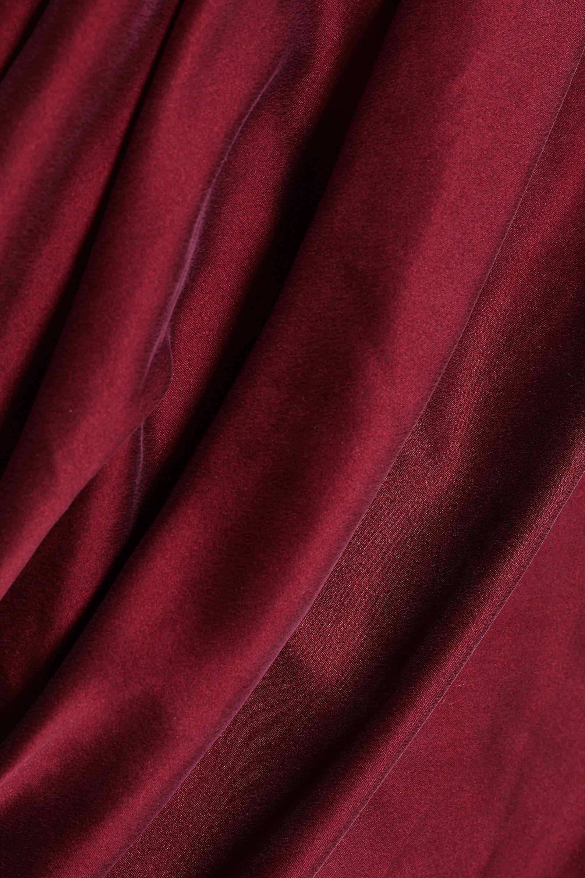Zimmermann Ruched One Shoulder Washed Silk Mini Dress Burgundy Size 6 - Image 4