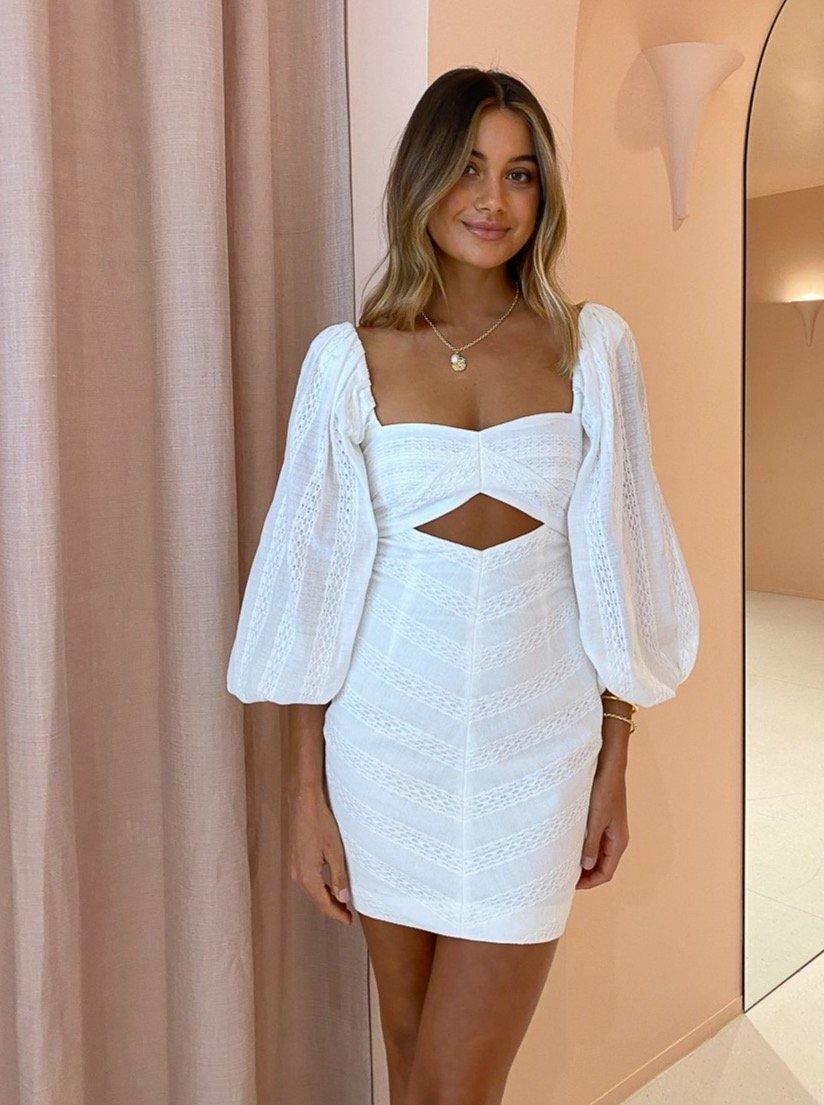 Bec & Bridge Romantique Mini Dress White Size 6 for rent on The Volte - main image