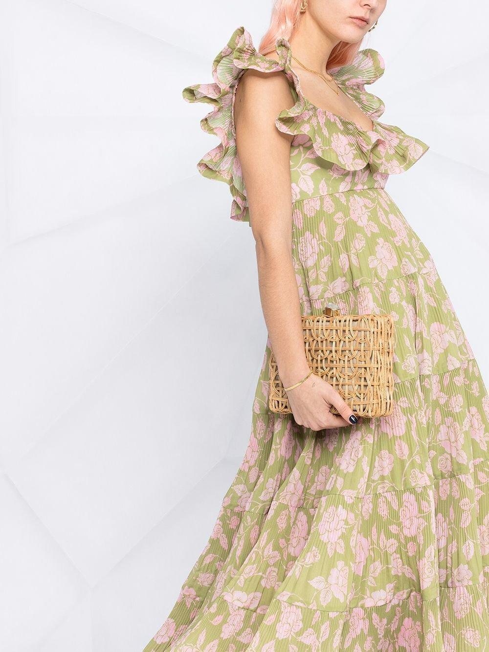 Zimmermann Lovestruck Pleated Floral Gown Print Size 1/Au 10 - Image 3