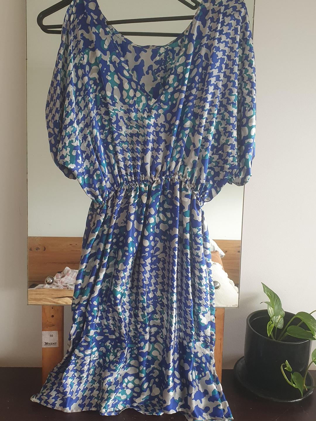 Mademoiselle st barths silk blue cocktail dress for rent on The Volte - main image