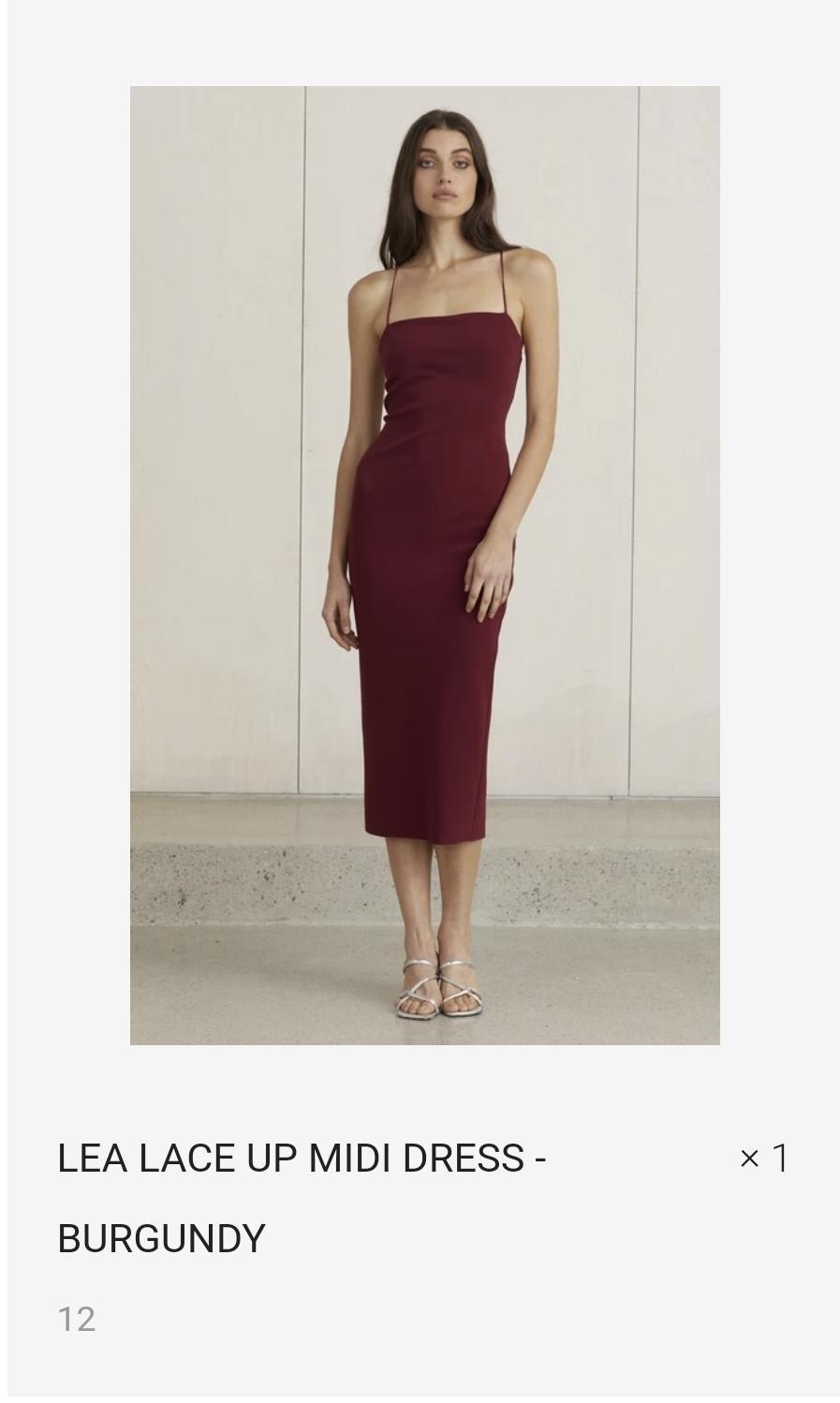 Bec and bridge Lee lace midi burgendy for rent on The Volte - main image