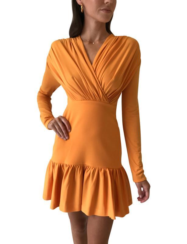 By Johnny The Alex Cross Front Mini Dress in Nectarine Size 10 for rent on The Volte - main image