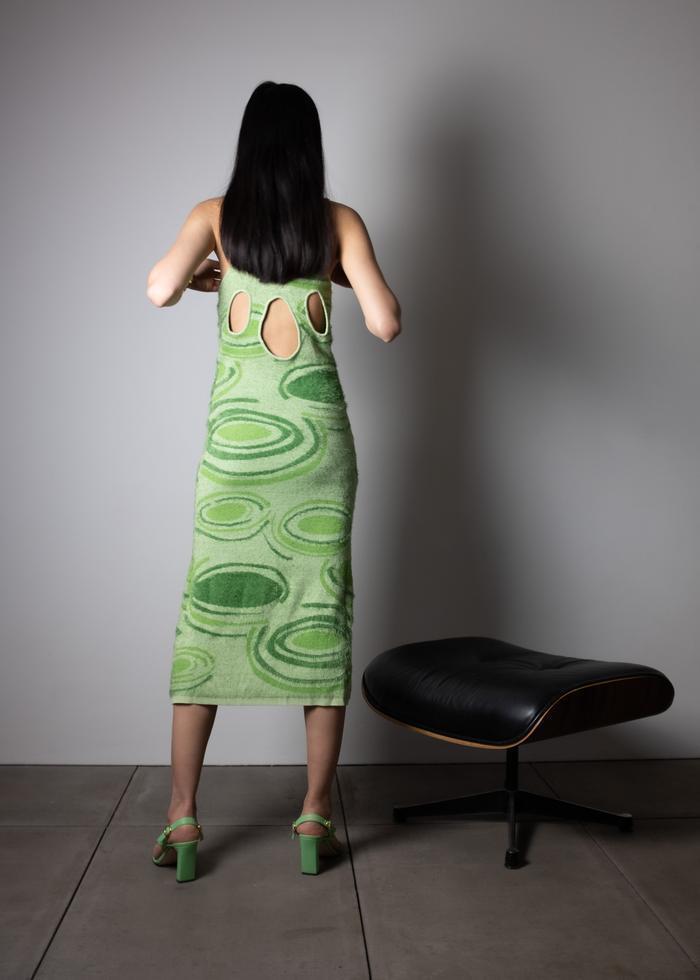 House of CB Sunny Hockney Midi Dress Green Size 6 for rent on The Volte - main image