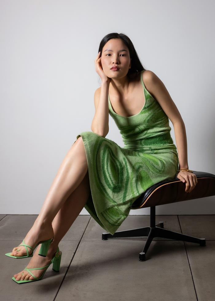 House of CB Sunny Hockney Midi Dress Green Size 6 - Image 3