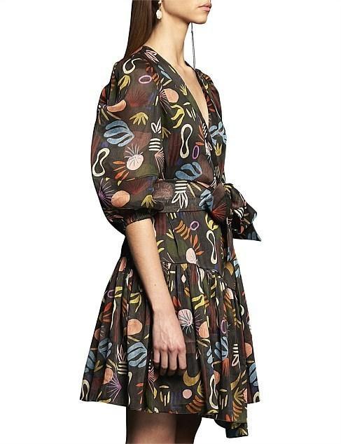 Ginger & Smart Synchronize Wrap Dress Print Size 10 for rent on The Volte - main image