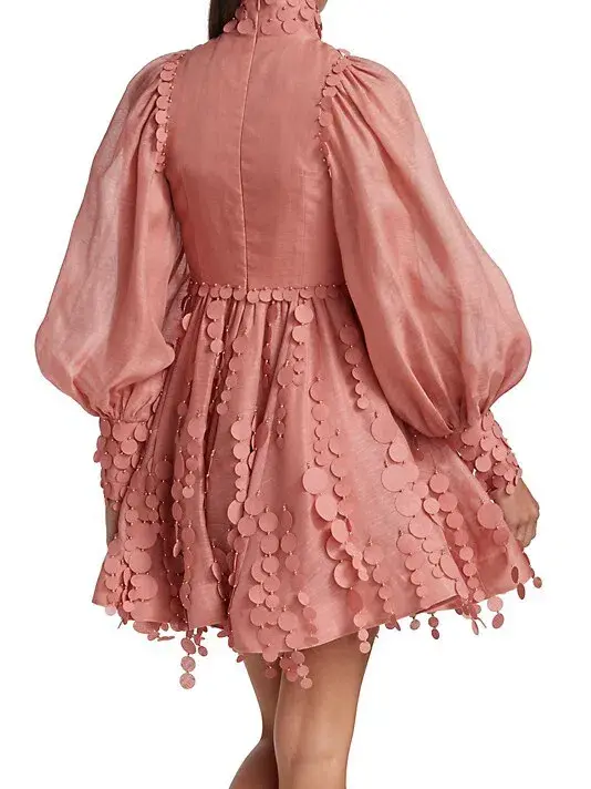 Zimmermann Concert Disc Mini Dress Pink Size 1 / Au 10 for rent on The Volte - main image
