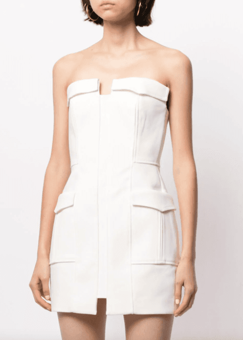 Dion Lee Pocket Bustier Mini Dress White Size 8 - Image 2