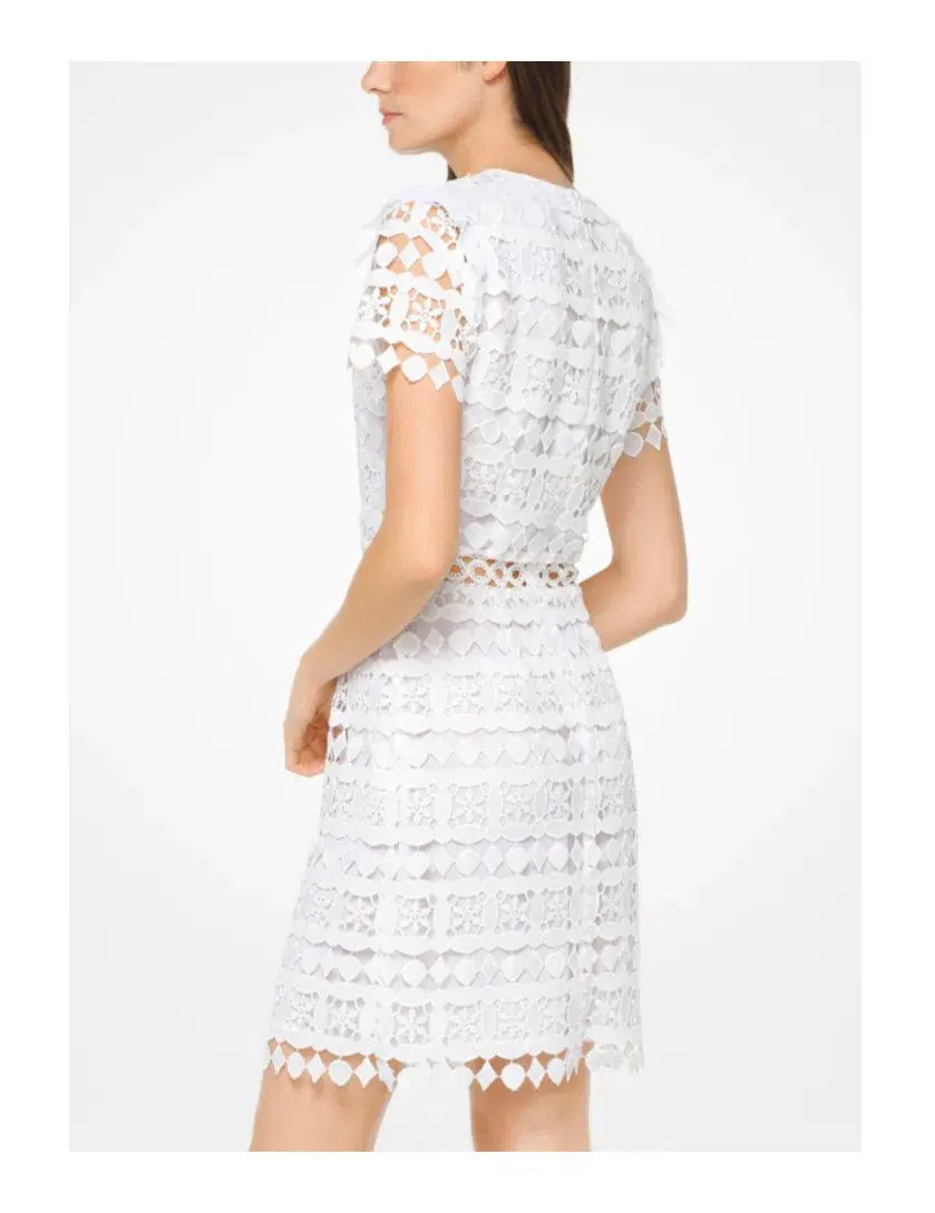 Michael Kors Geometric Lace Dress White Size 6 - Image 2