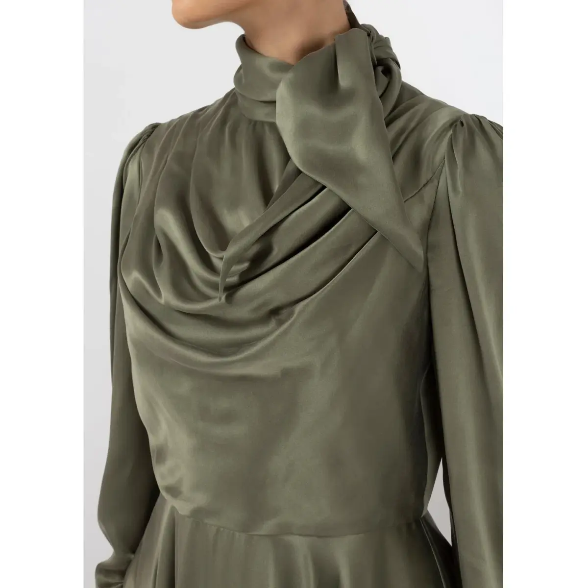 Zimmermann Scarf Swing Mini Dress Olive Size 2 / Au 12 - Image 2