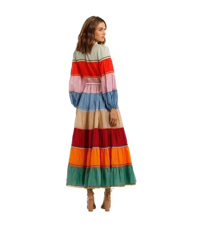 Zimmermann Riders Multi Tiered Dress Multi Size 1 /AU 10 - Image 2