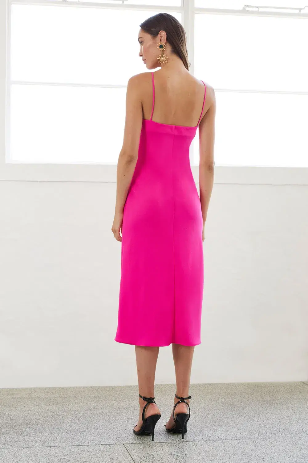 By Johnny Neon Bias Slip Dress Pink Size 10 - Image 2