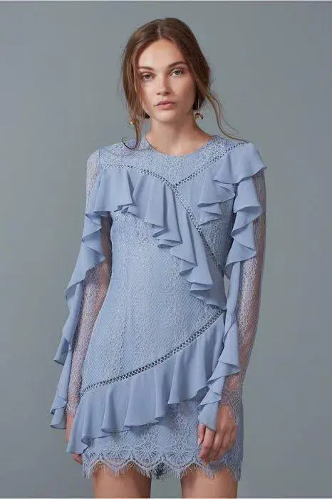 Keepsake the Label Better Days Long Sleeve Lace Dress Blue Size AU 6 - Image 4