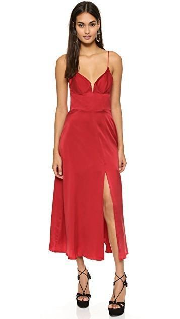 Zimmermann Sueded Bralette Midi Dress Red Size 6 - Image 1