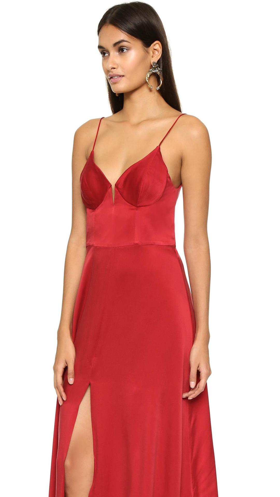 Zimmermann Sueded Bralette Midi Dress Red Size 6 for rent on The Volte - main image
