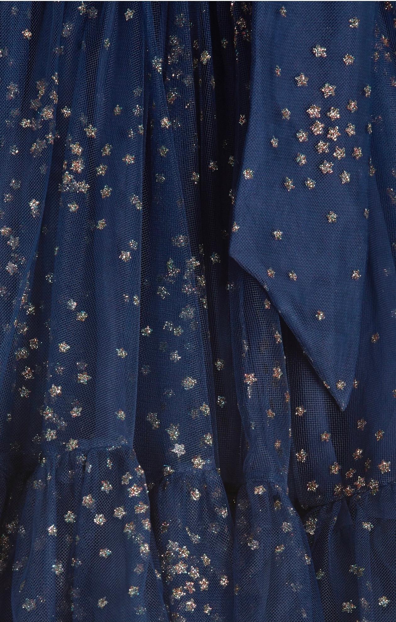 Zimmermann Rhythm Ruched Glitter Mini Dress Blue Size 1/ AU 10 - Image 4