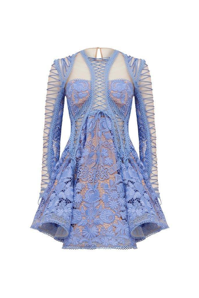 Thurley Bluebell Lace Dress Blue Size 10 - Image 5
