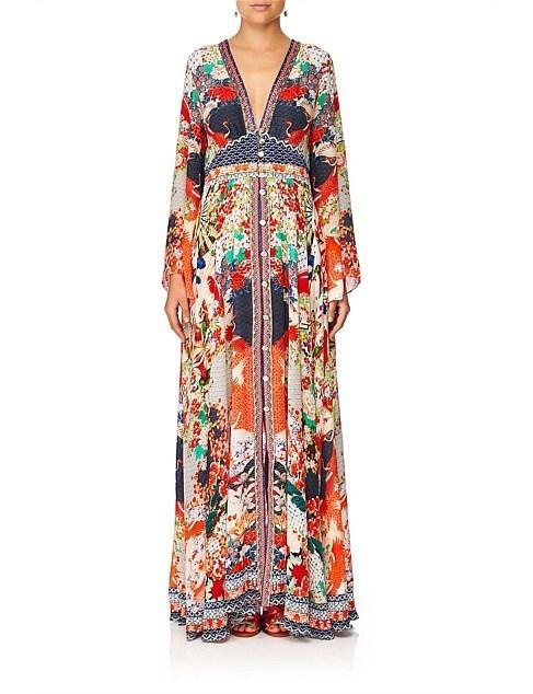Camilla 'Geisha Girl' Kimono Sleeve Dress with Shirring Detail Size 14 - Image 2
