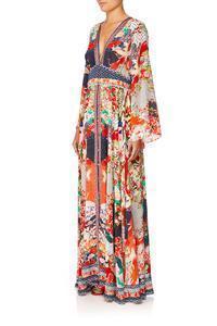 Camilla 'Geisha Girl' Kimono Sleeve Dress with Shirring Detail Size 14 for rent on The Volte - main image