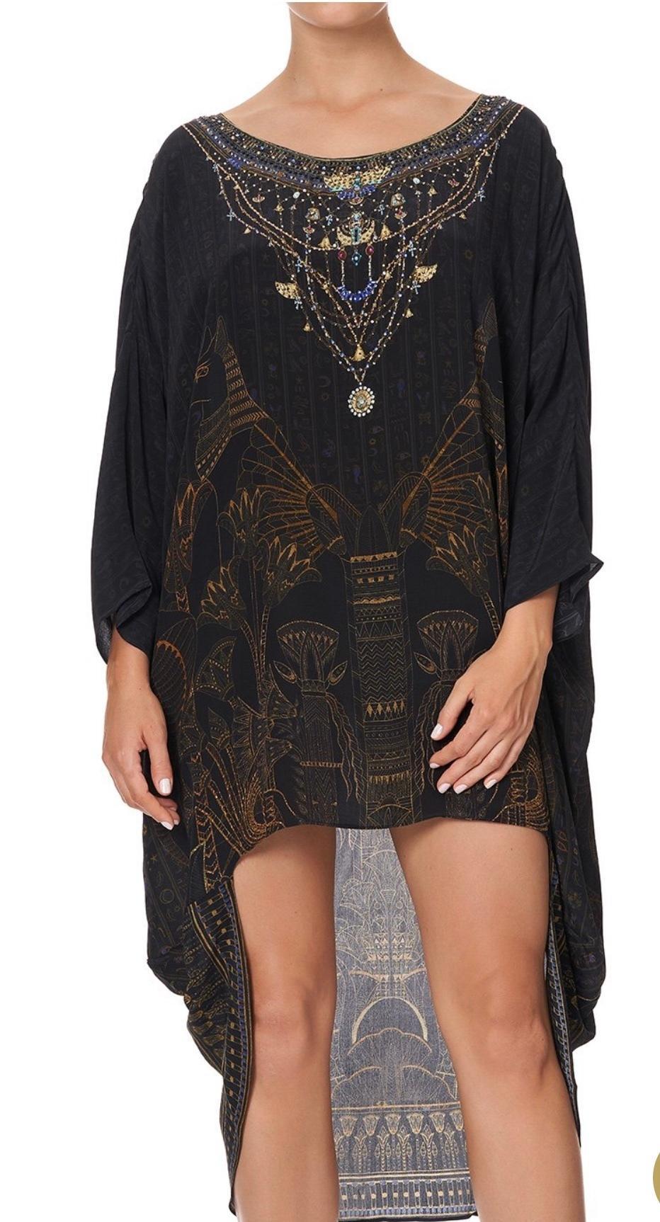 Camilla King Cobra scoop back dress black size 16 for rent on The Volte - main image