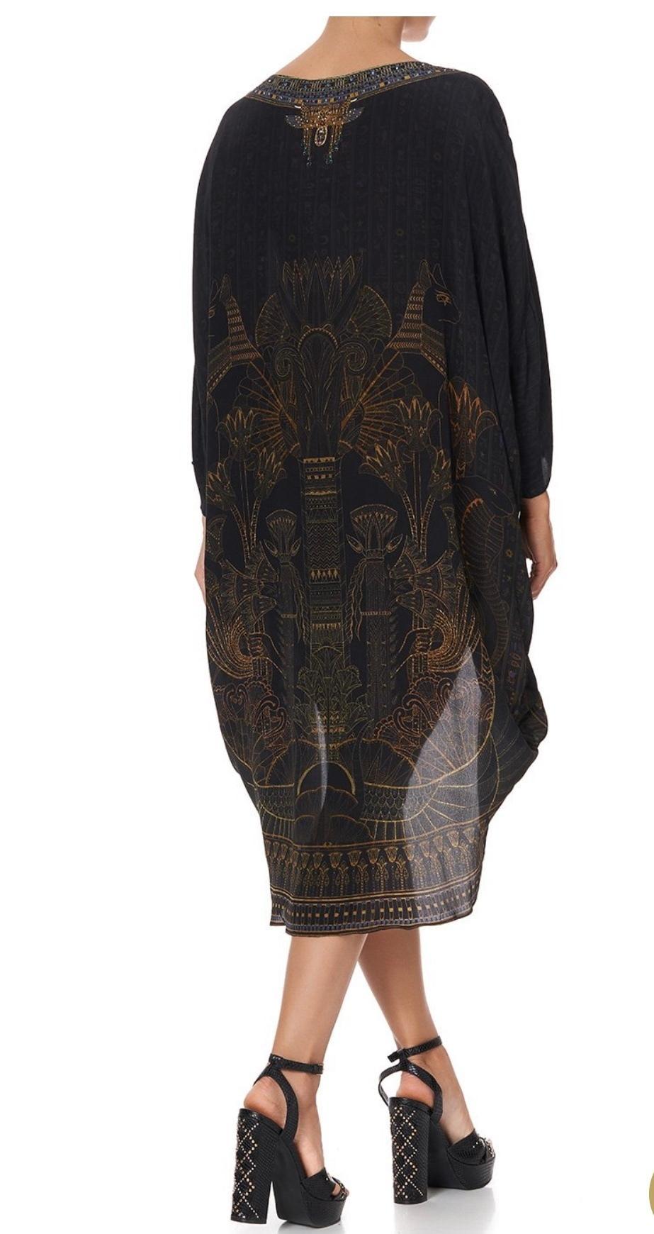 Camilla King Cobra scoop back dress black size 16 for rent on The Volte - main image