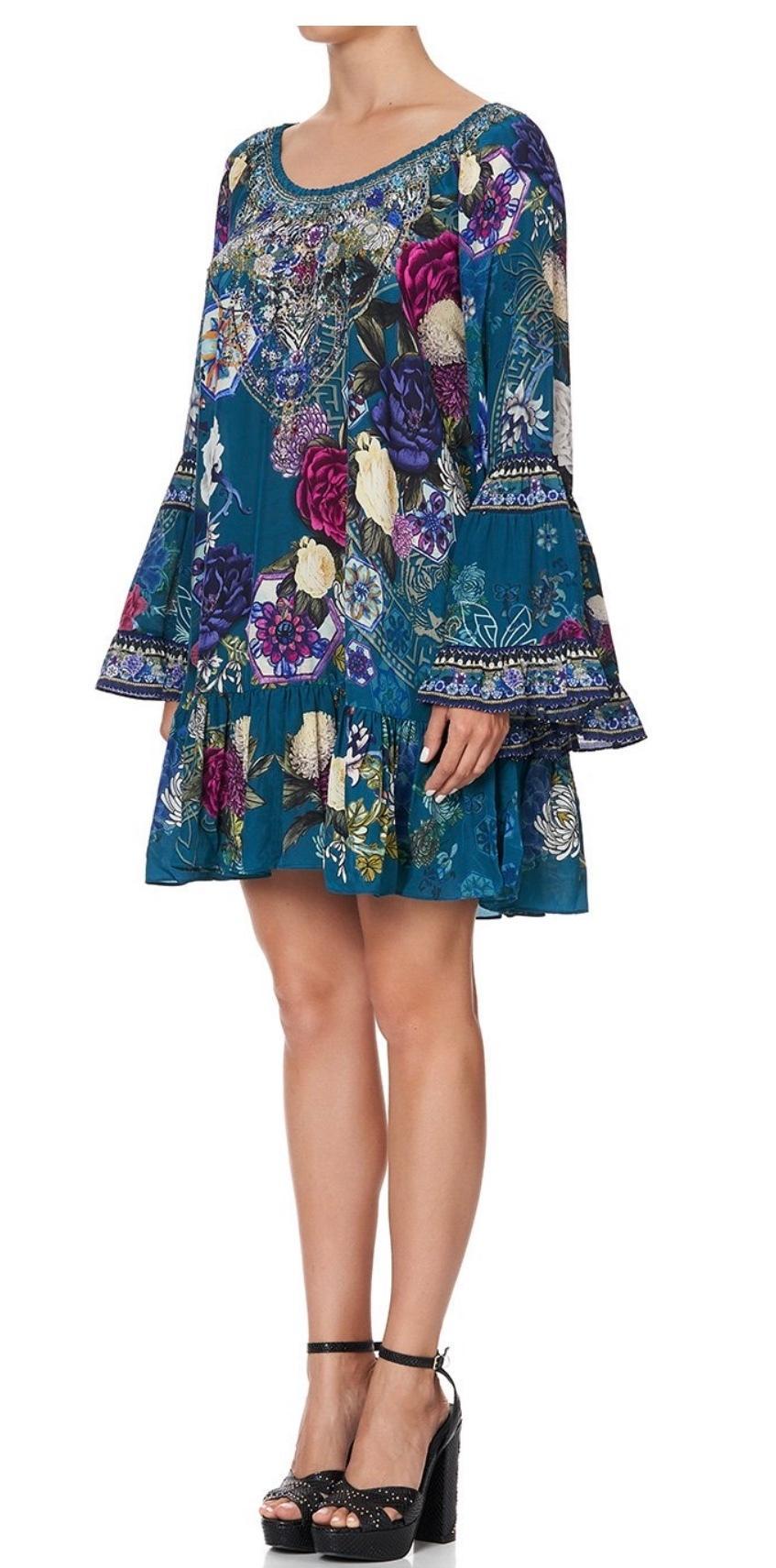 Camilla Lunar Gazing A Line Frill Mini Dress Size L / AU 14 - Image 4