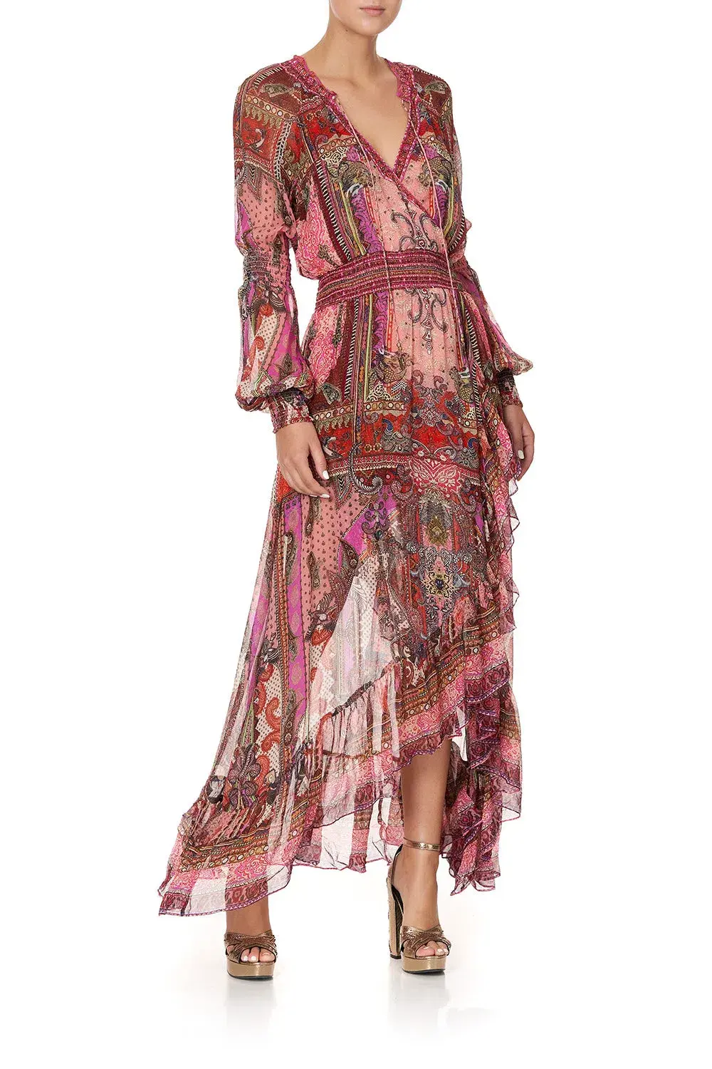 Camilla Lotus Lovers Blouson Sleeve Wrap Dress Size XL / AU 16 - Image 1