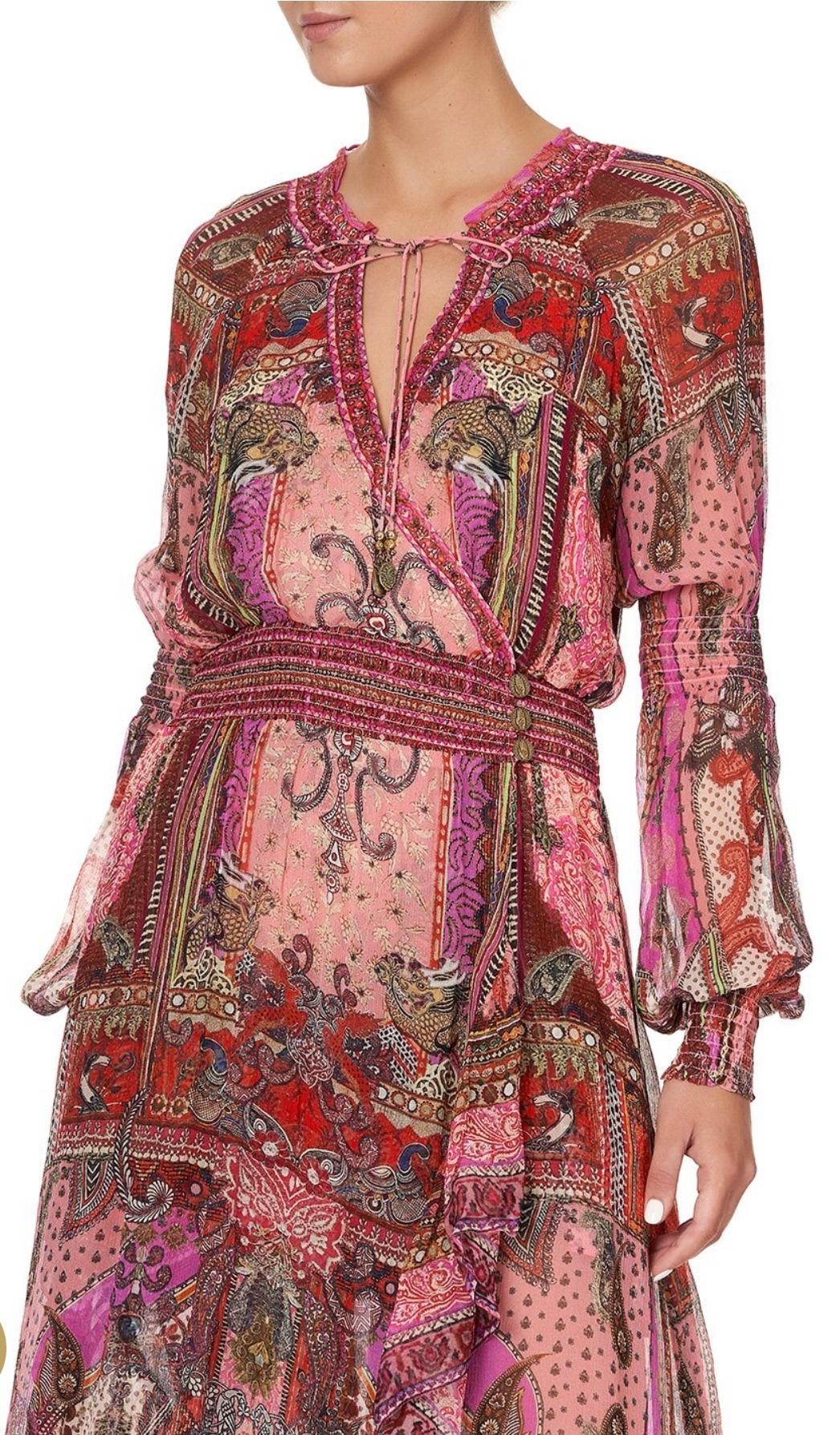 Camilla Lotus Lovers Blouson Sleeve Wrap Dress Size XL / AU 16 - Image 6